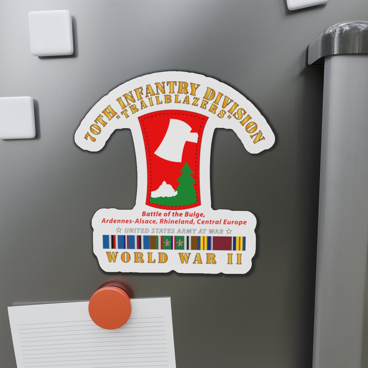 Die-Cut Magnets - Army - 70th Infantry Division - Trailblazers w WWII  EU SVC
