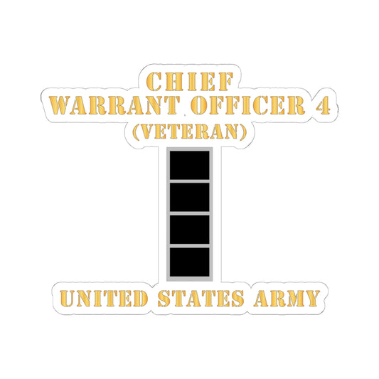 Kiss-Cut Stickers - Army - Chief Warrant Officer 4 - CW04 - Veteran - Flat - X 300