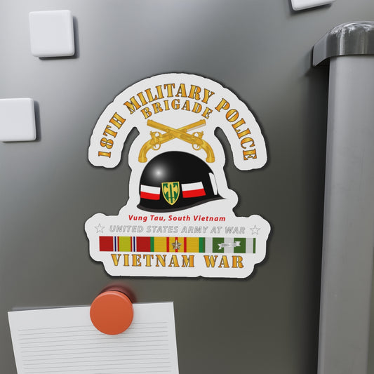 Die-Cut Magnets - Army - 18th MP Brigade - Helmet -  Vietnam w SVCV1