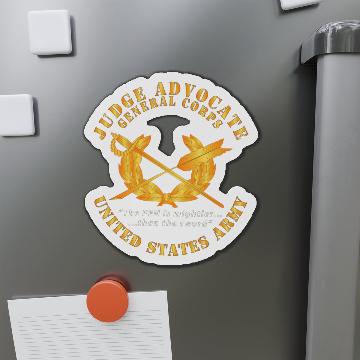 Die-Cut Magnets - Judge Advocate General Corps - Pen is Mighter X 300
