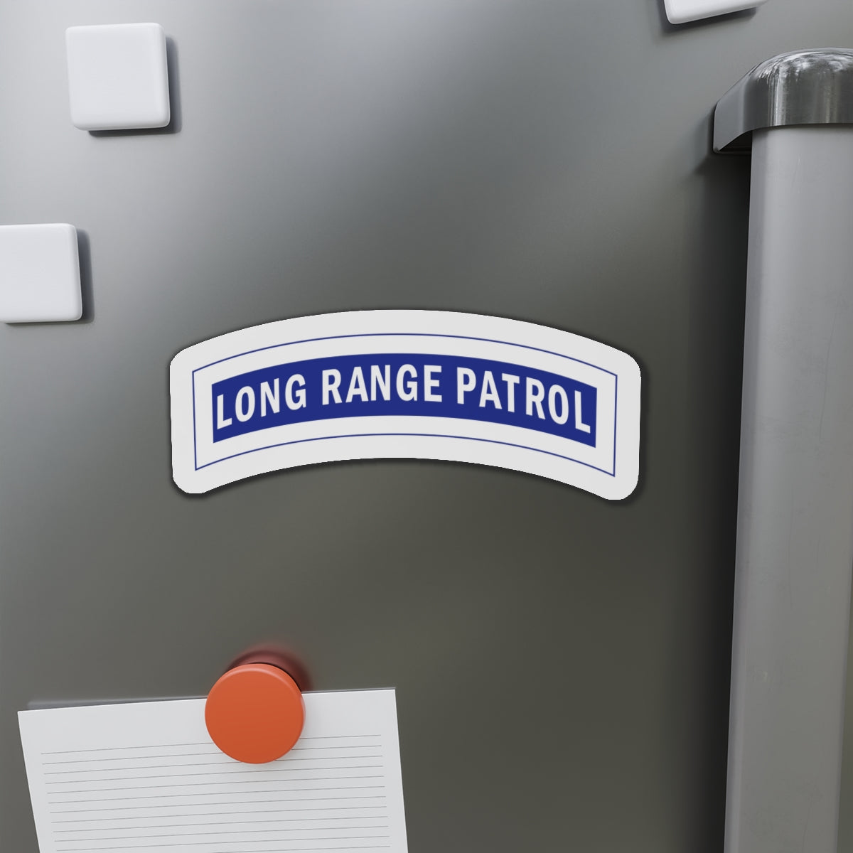 Die-Cut Magnets - Army - Tab - Long Range Patrol - Blue - White
