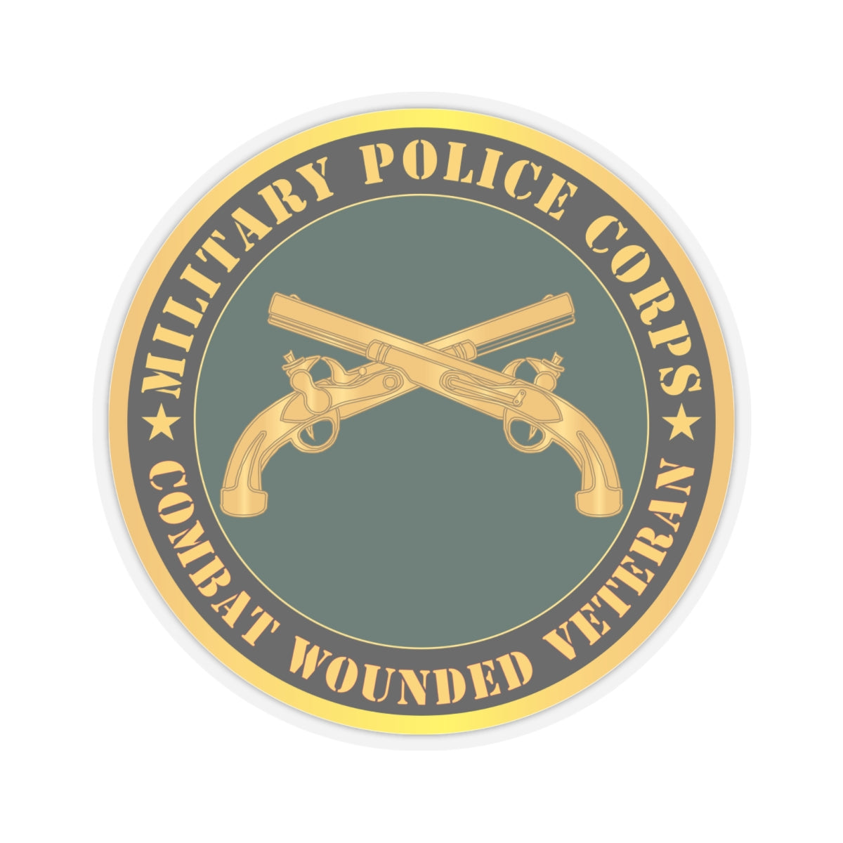 Kiss - Cut Stickers - Army - Military Police - Branch - Combat Wounded Veteran X 300
