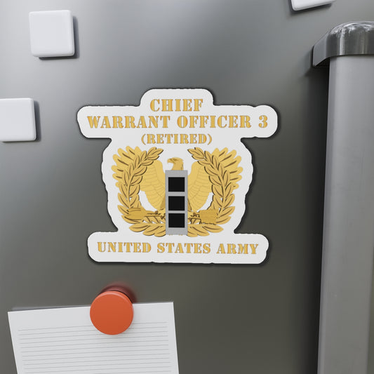 Die-Cut Magnets -SSI - Army - Chief Warrant Officer - CW03 - Retired - Flat - Eagle and Bar X 300
