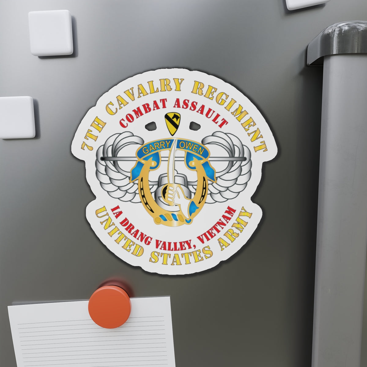 Die-Cut Magnets -SSI -Army - Air Assault - 7th Cav - IA Drang X300