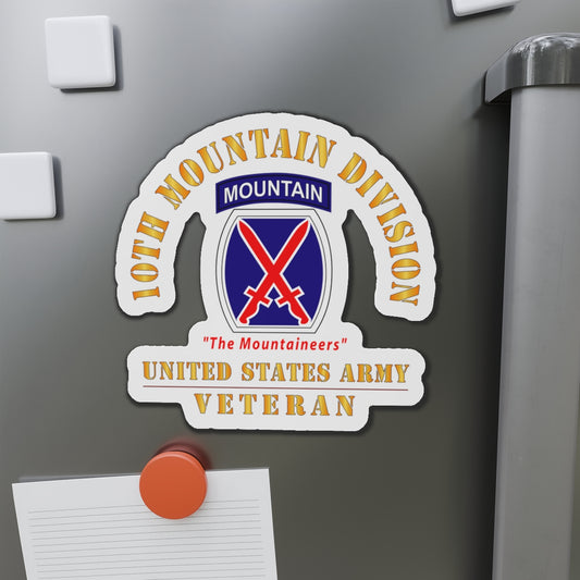 Die-Cut Magnets - Army - SSI - 10th Mountain Division - The Mountaineers  - US Army Veteran X 300