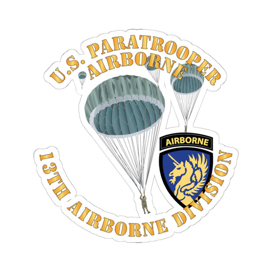 Kiss-Cut Stickers - Army - US Paratrooper - 13th Airborne Division X 300