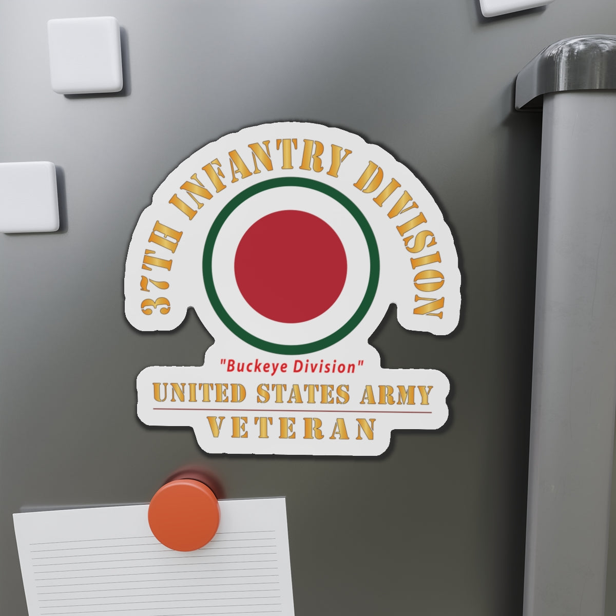 Die-Cut Magnets - Army - SSI - 37th Infantry Division - Buckeye Division - US Army Veteran X 300