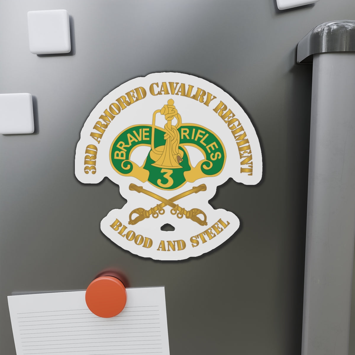 Die-Cut Magnets - 3rd Armored Cavalry Regiment DUI - Blood and Steel X 300