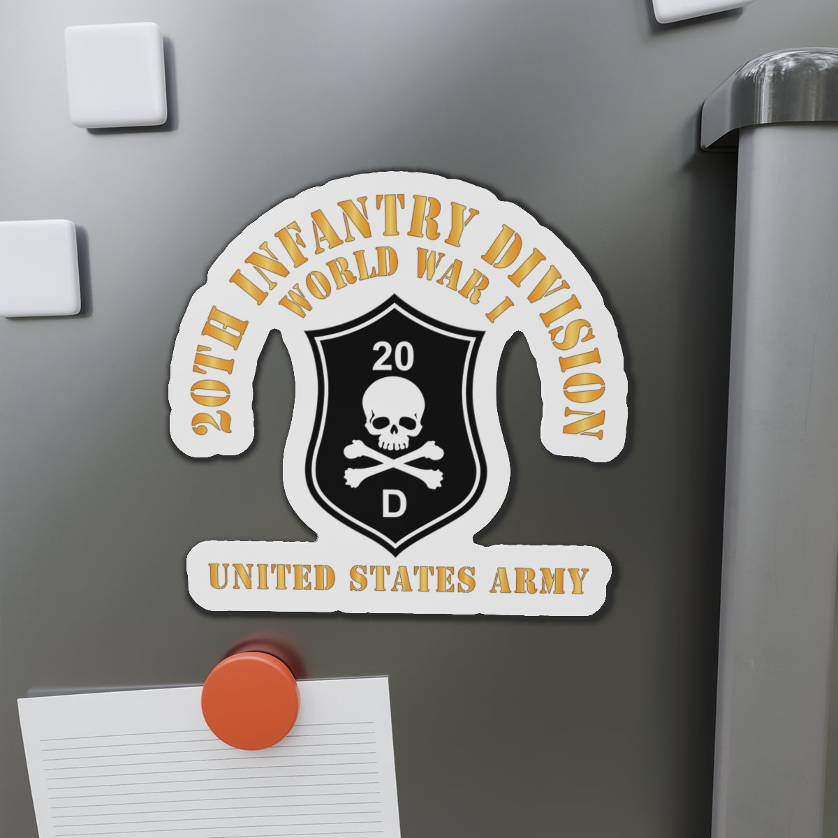 Die-Cut Magnets - Army - SSI - 20th Infantry Division  - WWI - US Army X 300