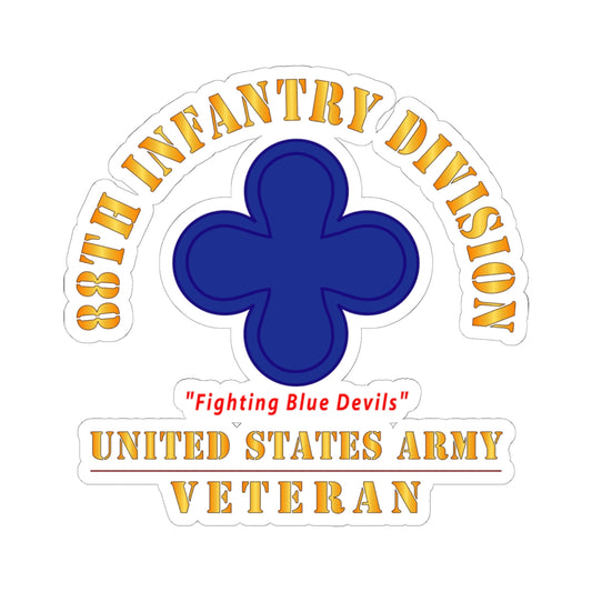 Kiss-Cut Stickers - Army - SSI - 88th Infantry Division - Fighting Blue Devils - US Army Veteran X 300
