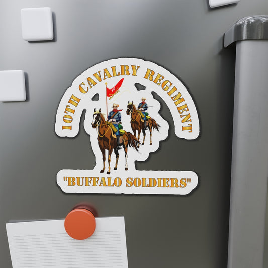 Die-Cut Magnets - 10th Cavalry Regiment w Cavalrymen - Buffalo Soldiers