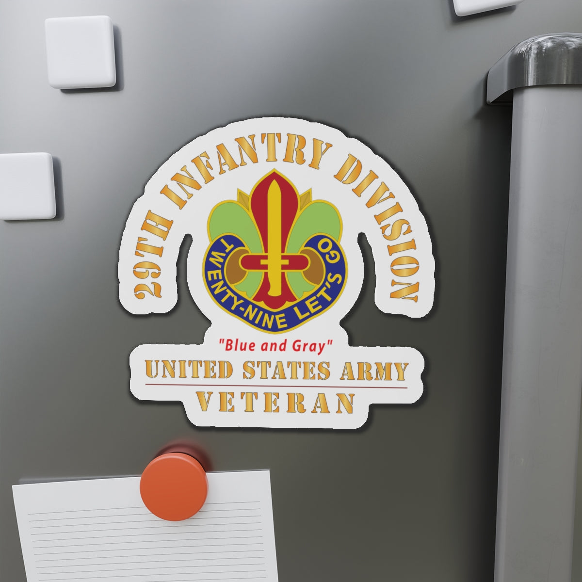 Die-Cut Magnets - Army - DUI - 29th Infantry Division - Blue and Gray - US Army Veteran X 300