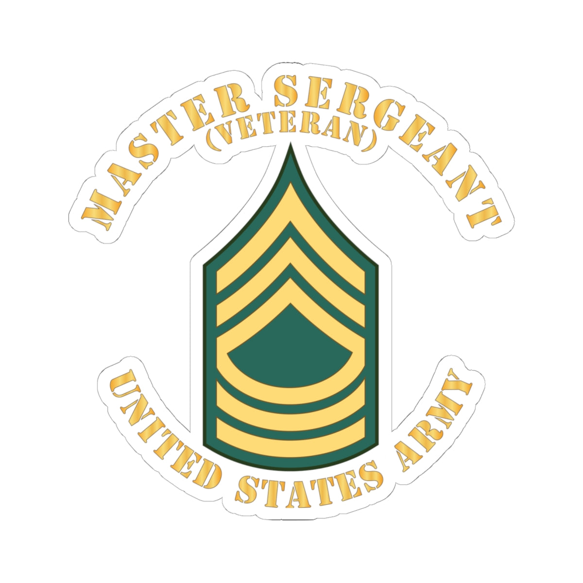 Kiss-Cut Stickers - Army - Master Sergeant - MSG - Veteran - Flat X 300