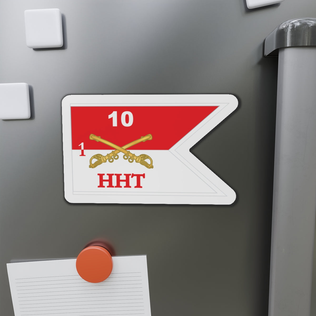 Die-Cut Magnets - Army - HHT -  1st Squadron - 10th Cavalry Guidon w White Boundaries X 300