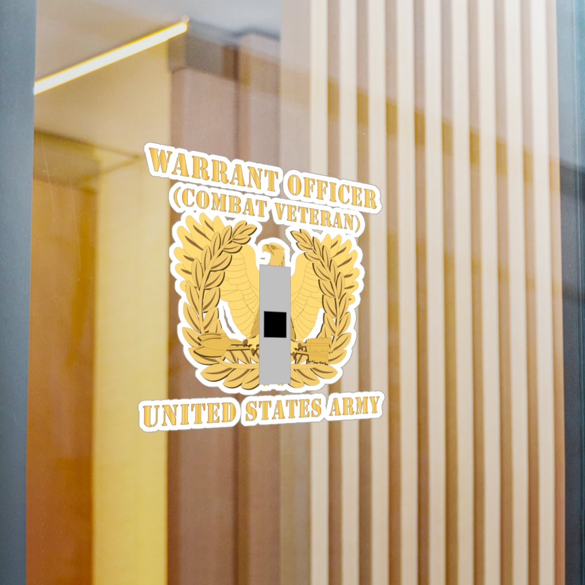 Kiss-Cut Vinyl Decals - Army - Warrant Officer - W01 - Combat Veteran - Flat - Eagle and Bar X 300