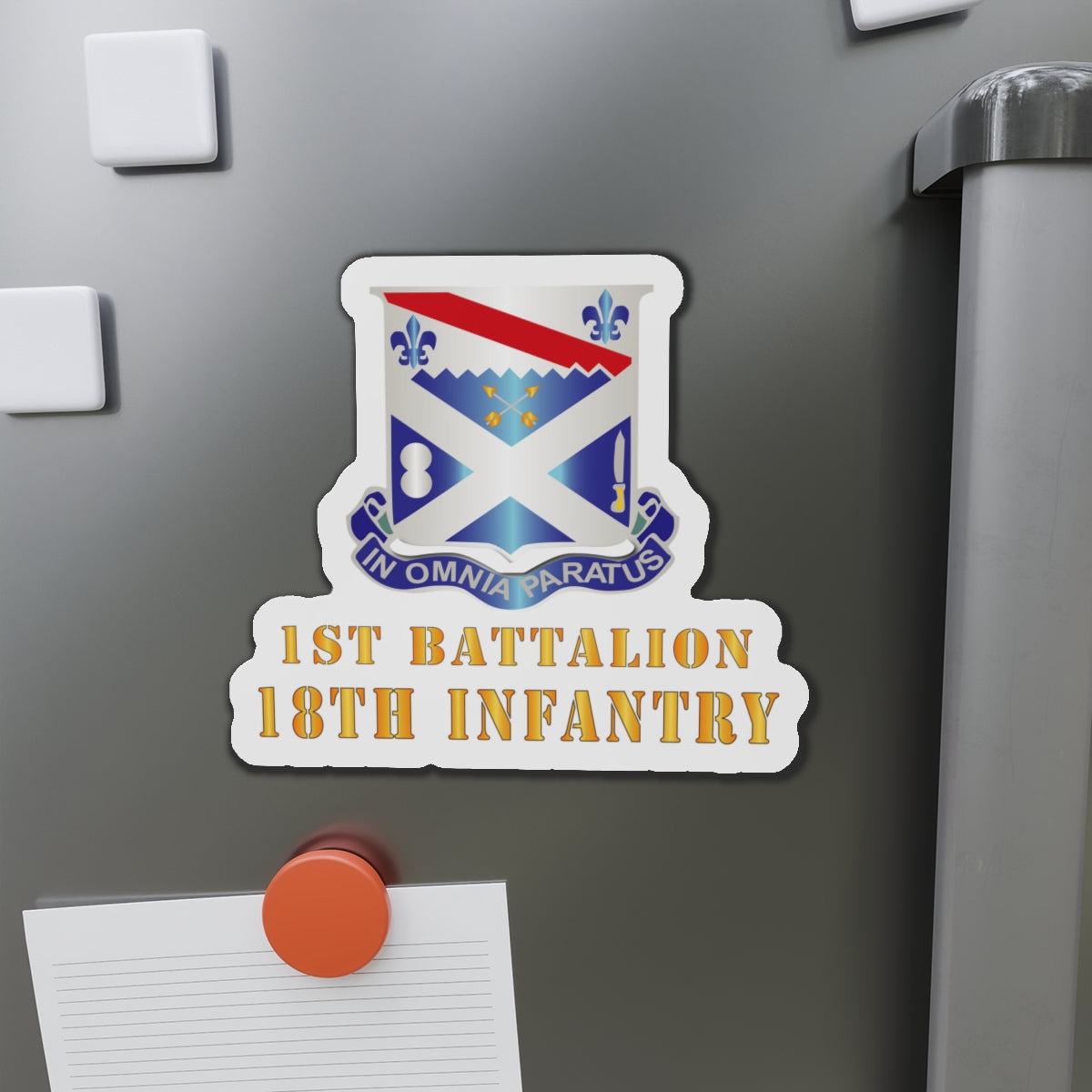 Die-Cut Magnets - Army - 1st Bn 18th Inf w DUI