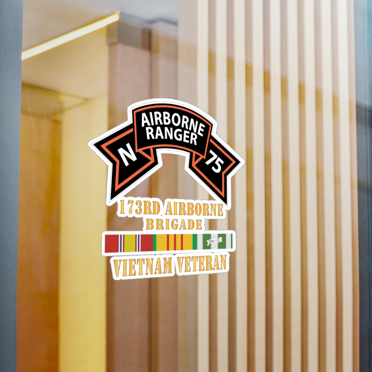 Kiss-Cut Vinyl Decals - SOF - N Company Scroll - 173rd Airborne Brigade - Vietnam Veteran w VN SVC X 300