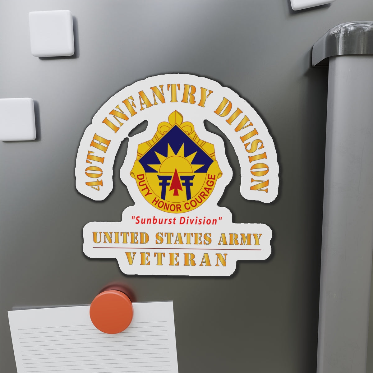 Die-Cut Magnets - Army - DUI - 40th Infantry Division - Sunburst Division - US Army Veteran X 300