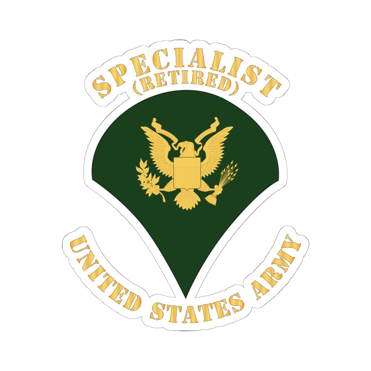 Kiss-Cut Stickers - Army - Specialist - SP4 - Retired - Flat X 300