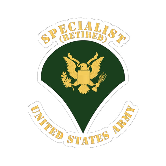 Kiss-Cut Stickers - Army - Specialist - SP4 - Retired - Flat X 300