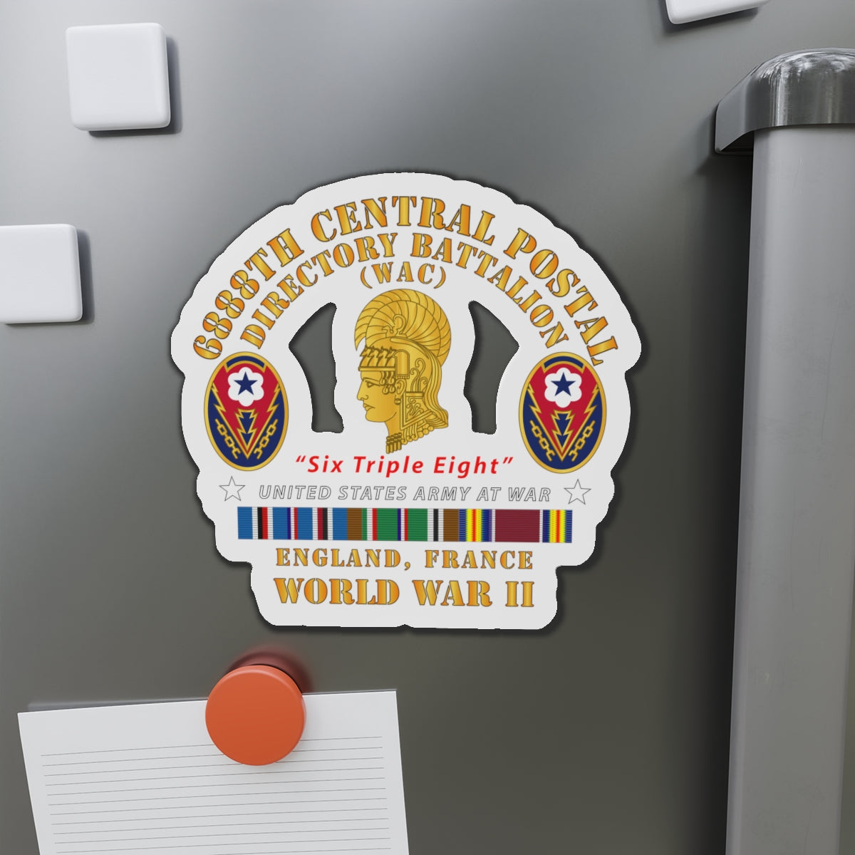 Die-Cut Magnets -SSI -Army - 6888th Central Postal Directory Battalion - WWII w EU SVC