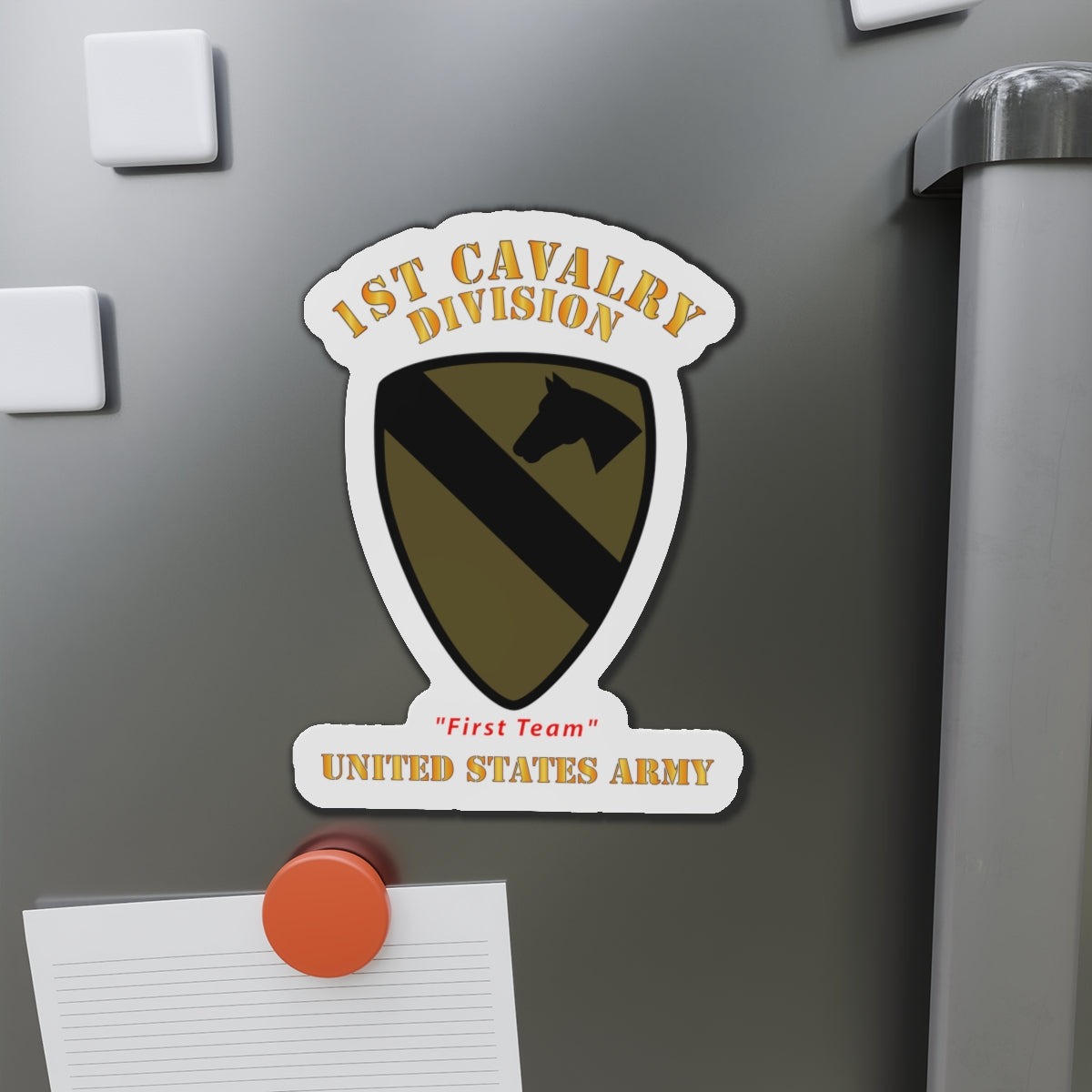 Die-Cut Magnets - Army - SSI - 1st Cavalry Division - Subdued - First Team - US Army X 300