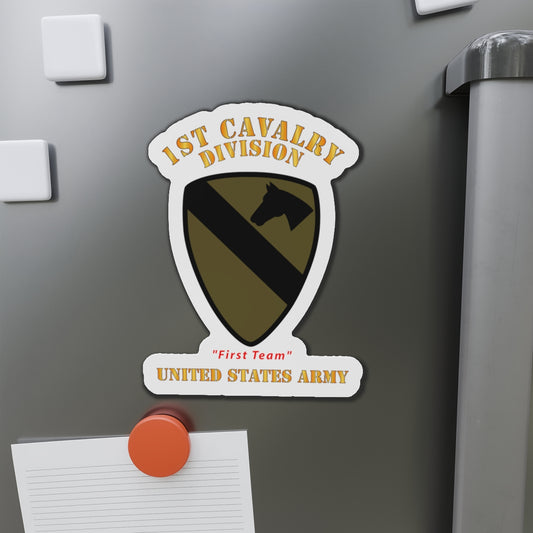 Die-Cut Magnets - Army - SSI - 1st Cavalry Division - Subdued - First Team - US Army X 300