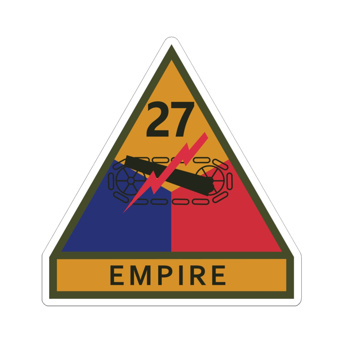 Kiss-Cut Stickers - SSI - 27th Armored Division w Name Tape X 300