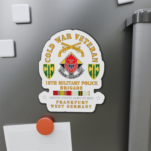 Die-Cut Magnets - Army - Cold War Vet - 18th MP Bde DUI - SSI w COLD SVC