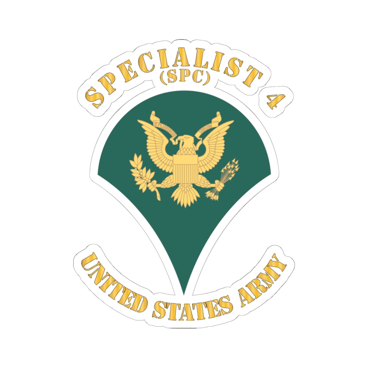 Kiss-Cut Stickers Army - Army - Enlisted - SPC - Specialist 4  - Std - X 300
