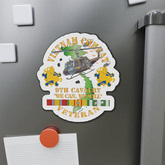Die-Cut Magnets -SSI - Army - Vietnam Combat Cavalry Veteran w 9th Cav Helicopter X 300