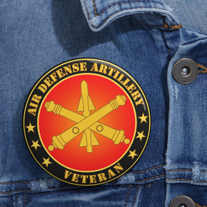 Custom Pin Buttons - Air Defense Artillery Veteran