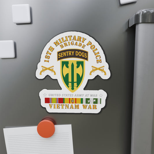 Die-Cut Magnets - 18th MP Brigade - Sentry Dogs Tab - Vietnam w VN SVC