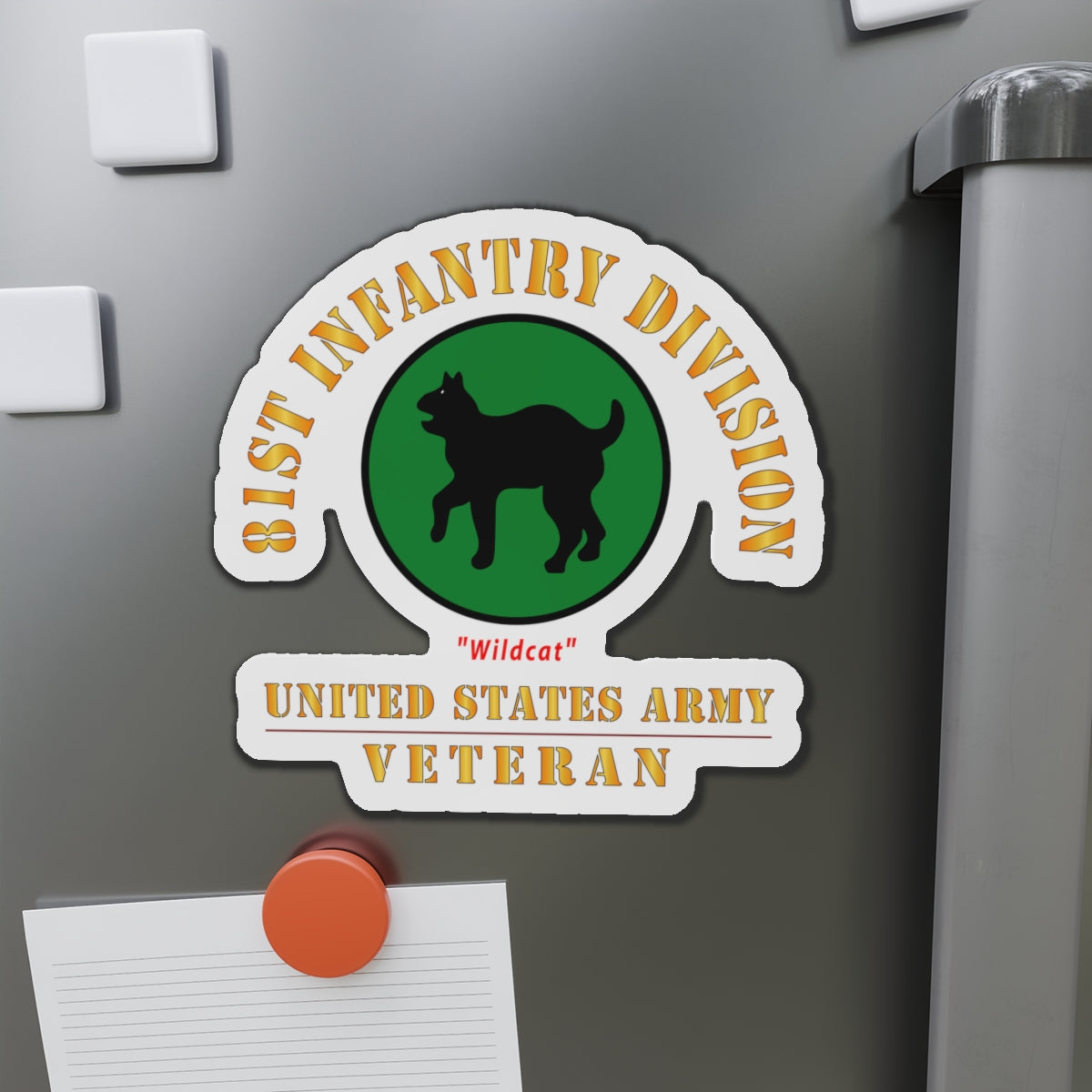 Die-Cut Magnets - Army - SSI - 81st Infantry Division - Wildcat - US Army Veteran X 300