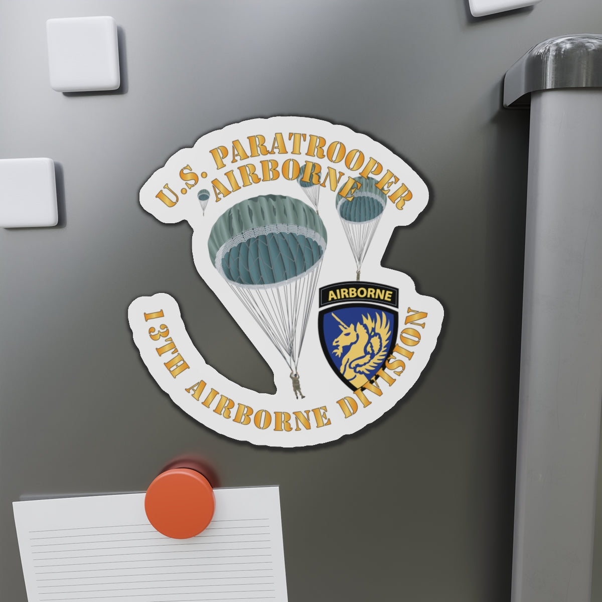 Die-Cut Magnets - Army - US Paratrooper - 13th Airborne Division X 300
