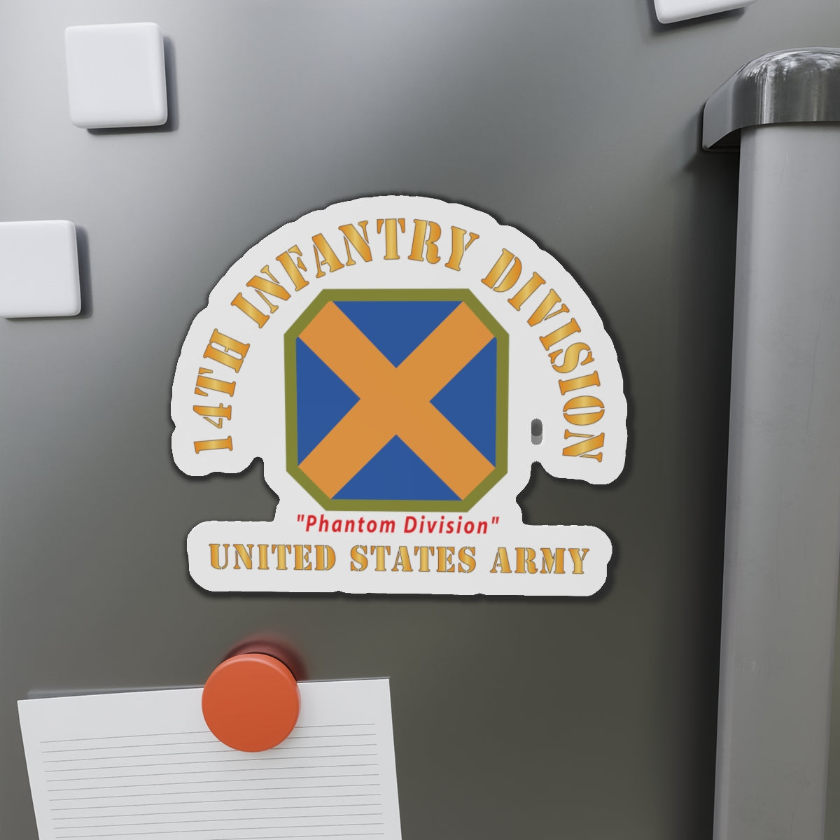 Die-Cut Magnets - Army - SSI - 14th Infantry Division - Phantom Division - US Army X 300