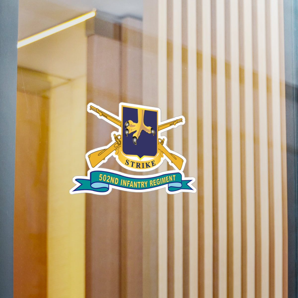 Kiss-Cut Vinyl Decals - Army - 502nd Infantry Regiment - DUI w Br - Ribbon X 300