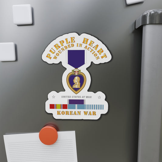 Die-Cut Magnets - Purple Heart - WIA w Korean War  w Purple Heart