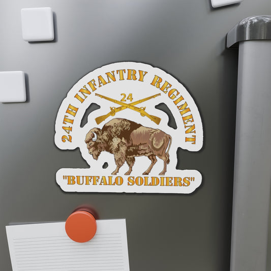 Die-Cut Magnets - 24th Infantry Regiment - Buffalo Soldiers w 24th Inf Branch Insignia