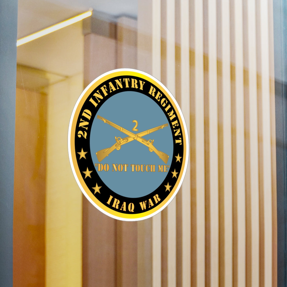 Kiss-Cut Vinyl Decals - Army - 2nd  Infantry Regiment Branch - Do Not Touch Me - Iraq War X 300