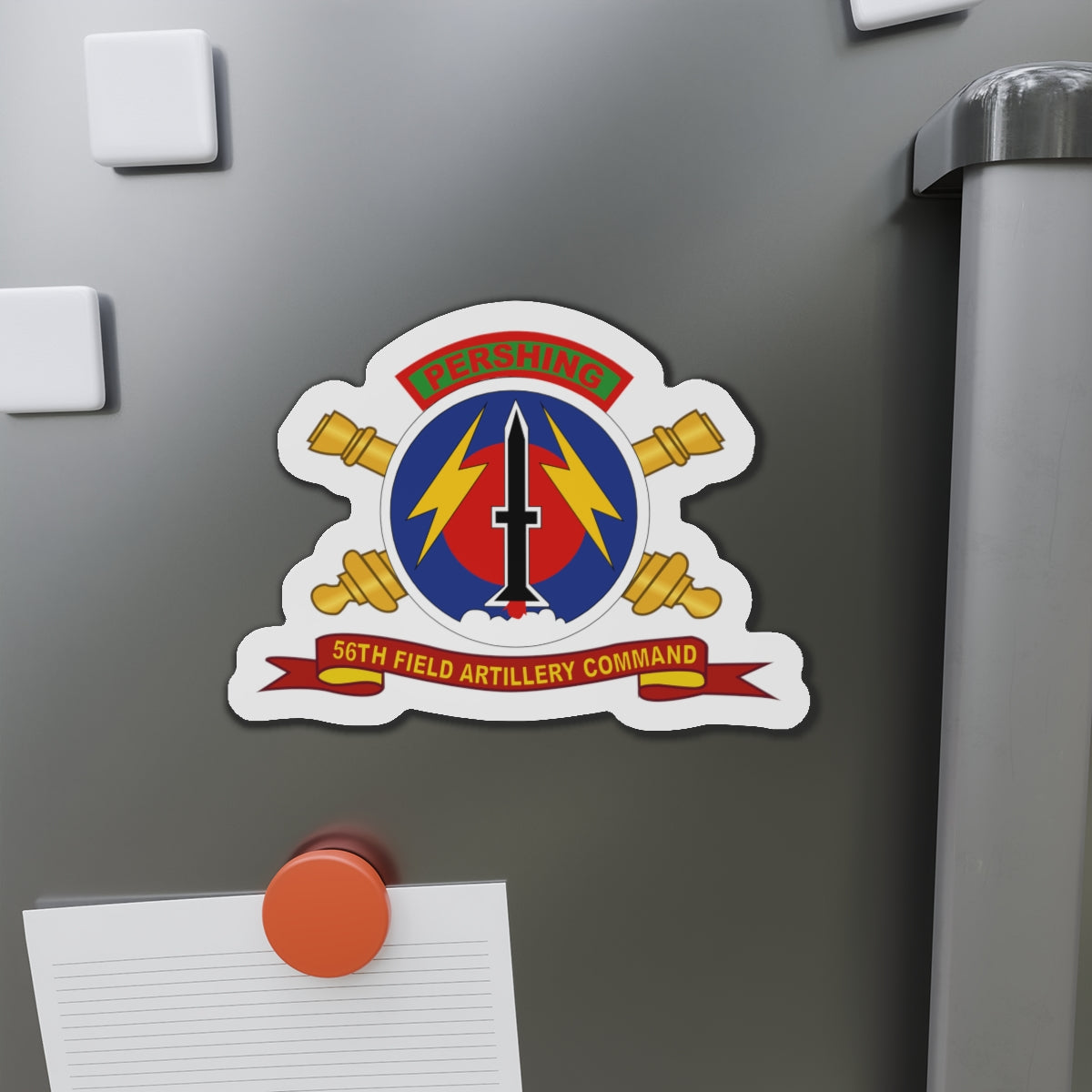 Die-Cut Magnets - Army - 56th Field Artillery Command - SSI w Br - Ribbon