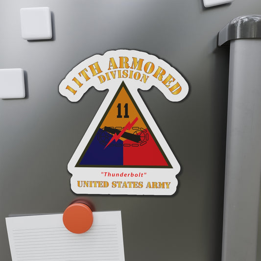 Die-Cut Magnets - Army - SSI - 11th Armored Division - Thunderbolt - US Army X 300