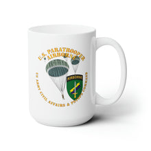 Load image into Gallery viewer, White Ceramic Mug 15oz - Army - US Paratrooper - USACAPOC
