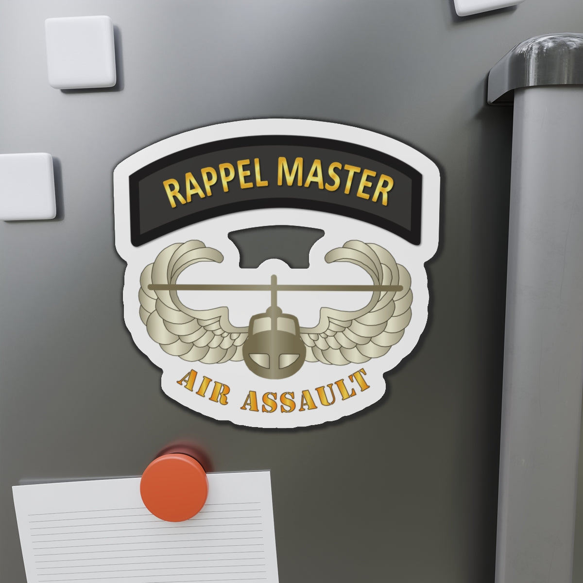 Die-Cut Magnets - Army - Rappel Master Tab w Air Assault Badge