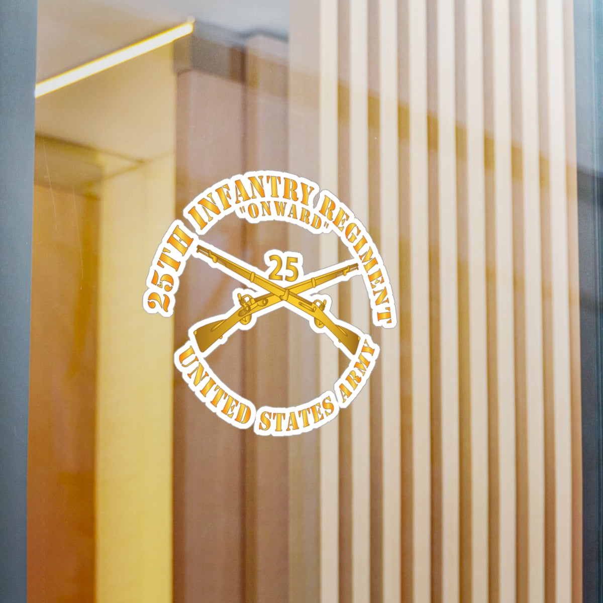 Kiss-Cut Vinyl Decals - Army - 25th Infantry Regiment - Onward  - Branch Insignia