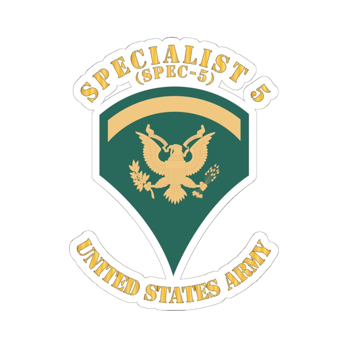 Kiss-Cut Stickers Army - Army - Enlisted - SPEC 5 - Specialist 5  - Std X 300