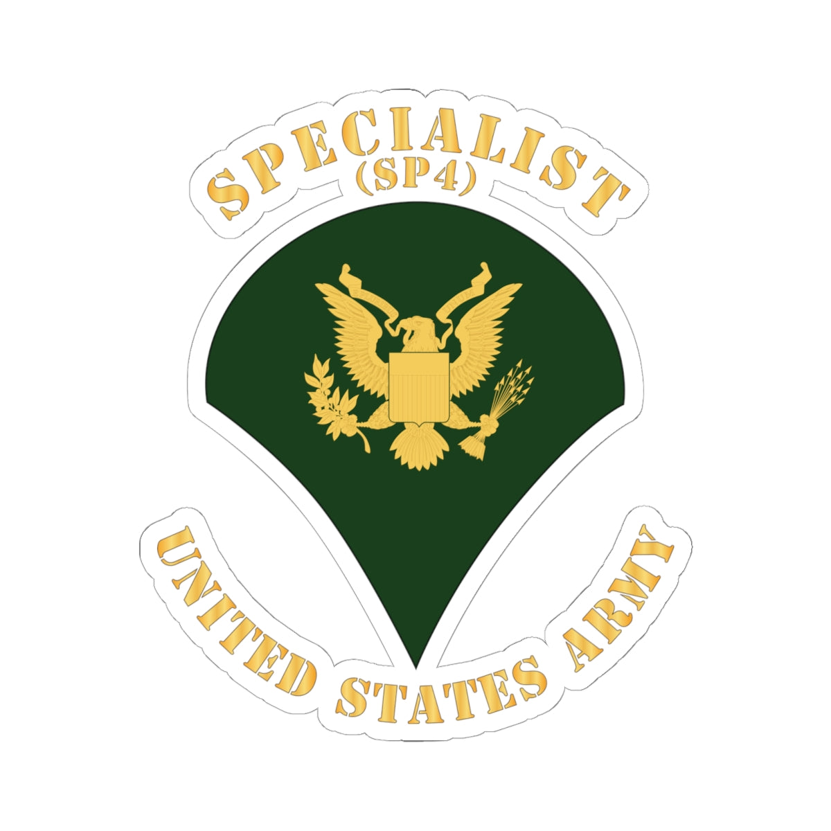 Kiss-Cut Stickers - Army - Specialist - SP4 - Flat X 300