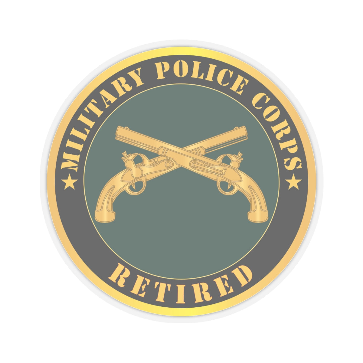 Kiss - Cut Stickers - Army - Military Police - Branch - Retired X 300
