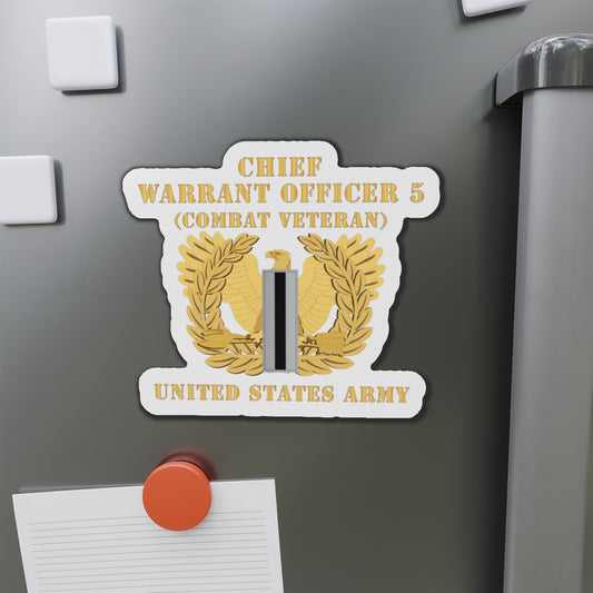 Die-Cut Magnets -SSI -Army - Chief Warrant Officer - CW05 - Combat Veteran - Flat - Eagle and Bar X 300