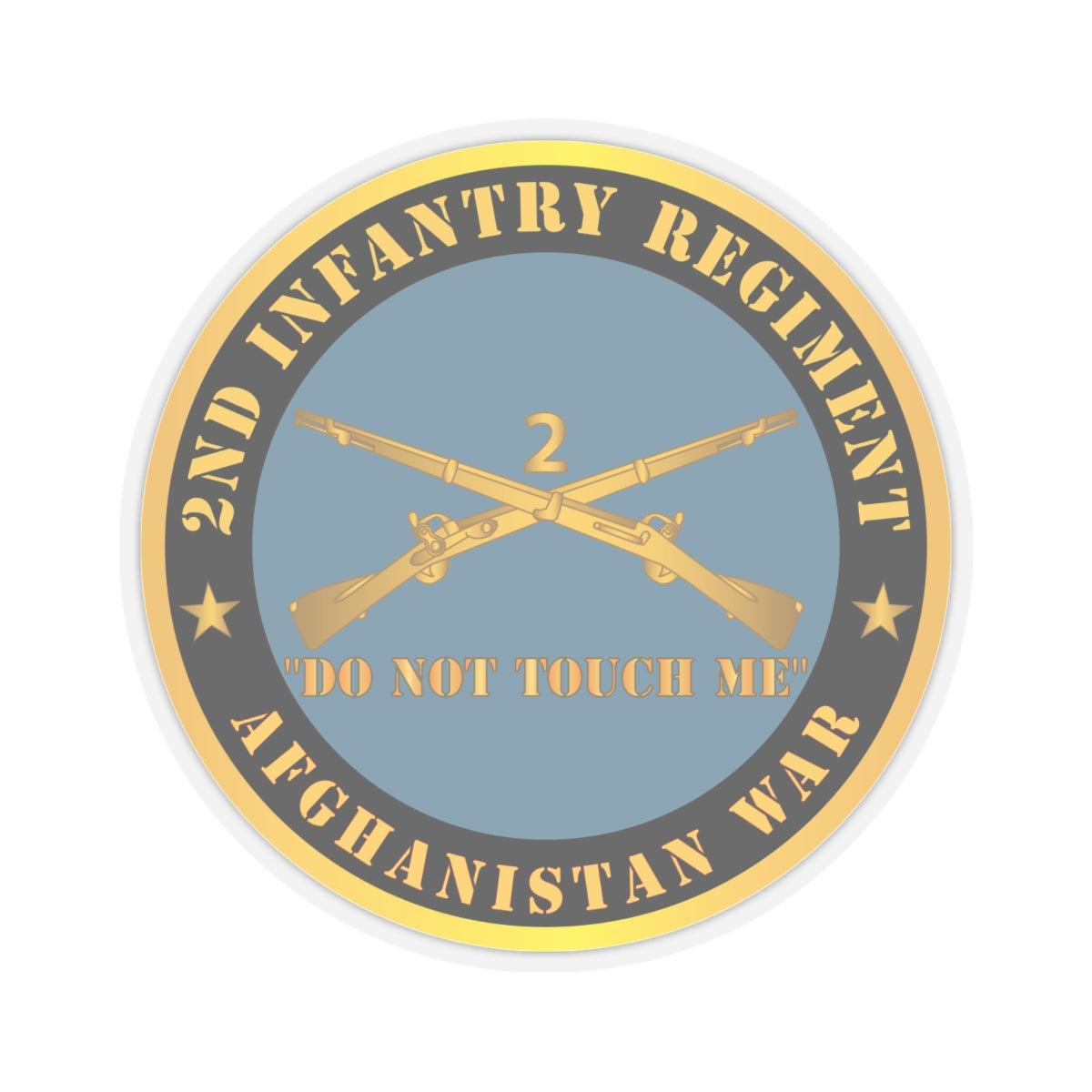 Kiss - Cut Stickers - Army - 2nd  Infantry Regiment Branch - Do Not Touch Me - Afghanistan War X 300